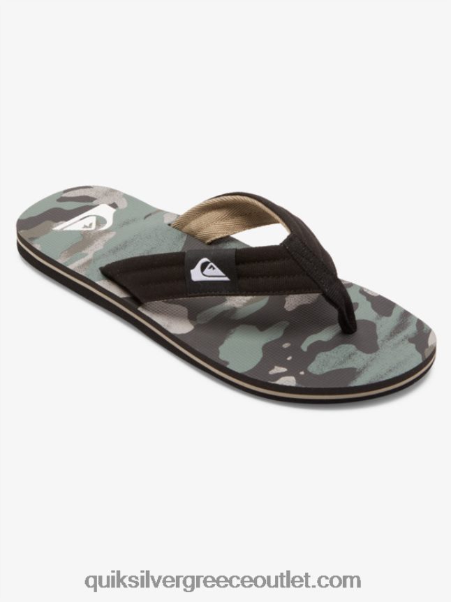 σανδάλια layback molokai Quiksilver άνδρες 66LP84491 μαύρο/πράσινο