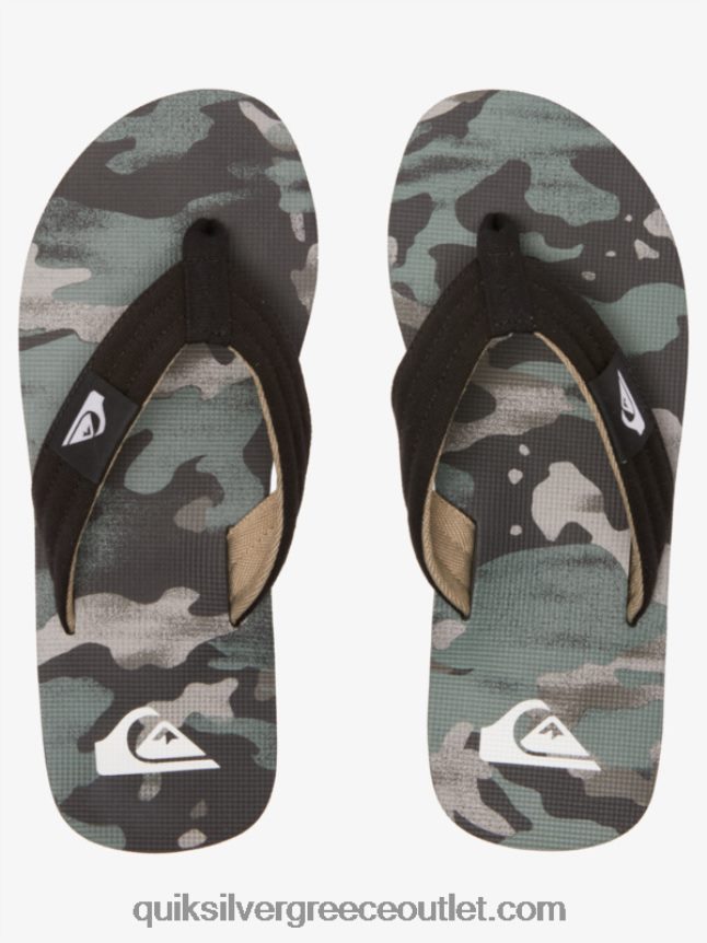 σανδάλια layback molokai Quiksilver άνδρες 66LP84491 μαύρο/πράσινο