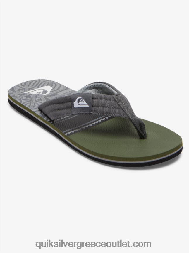 σανδάλια layback molokai Quiksilver άνδρες 66LP84499 μαύρο/πράσινο/γκρι
