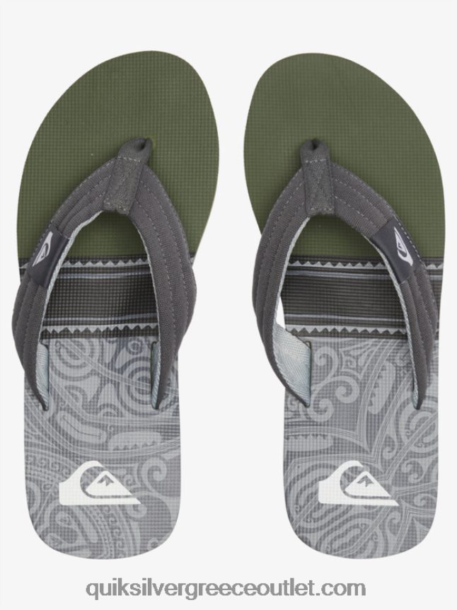 σανδάλια layback molokai Quiksilver άνδρες 66LP84499 μαύρο/πράσινο/γκρι