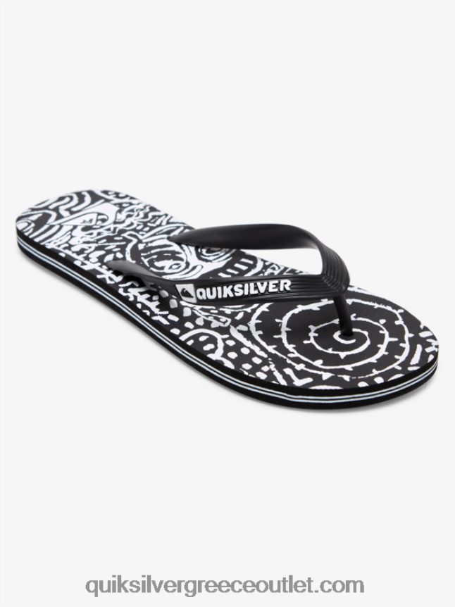 σαγιονάρες τέχνης molokai Quiksilver άνδρες 66LP84525 μαύρο άσπρο