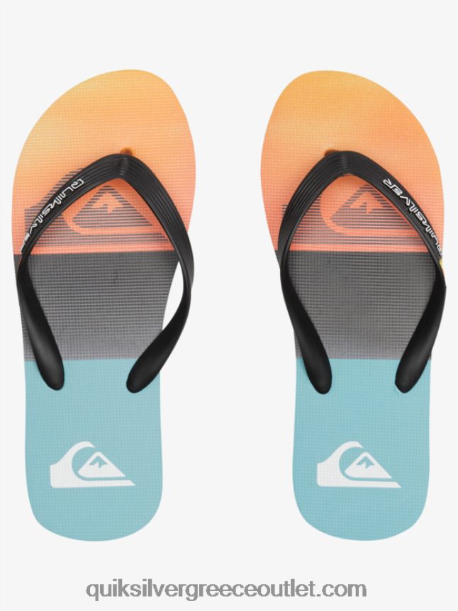 σαγιονάρες πάνελ molokai Quiksilver άνδρες 66LP84568 μαύρο/πορτοκαλί