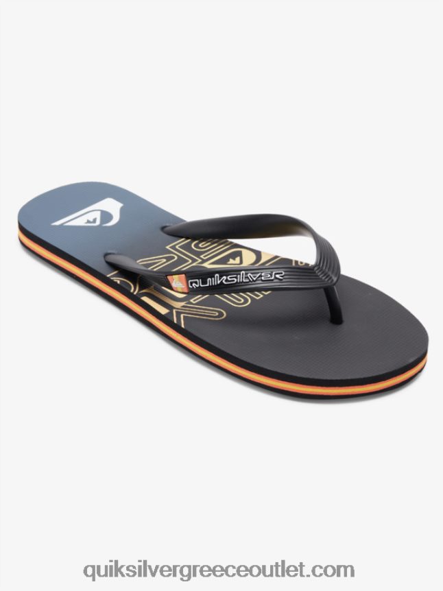 σαγιονάρες molokai wordblock Quiksilver άνδρες 66LP841136 μαύρο/πορτοκαλί