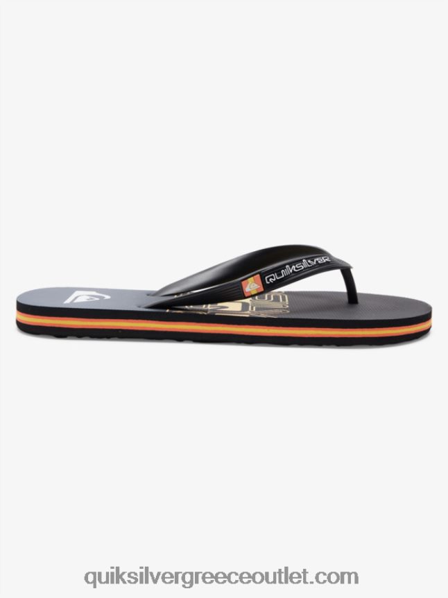 σαγιονάρες molokai wordblock Quiksilver άνδρες 66LP841136 μαύρο/πορτοκαλί