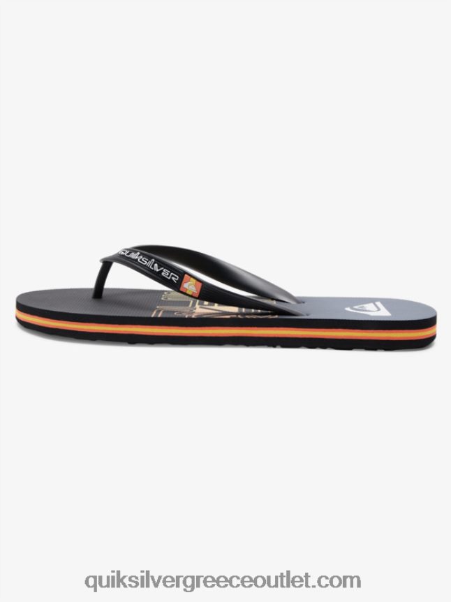 σαγιονάρες molokai wordblock Quiksilver άνδρες 66LP841136 μαύρο/πορτοκαλί