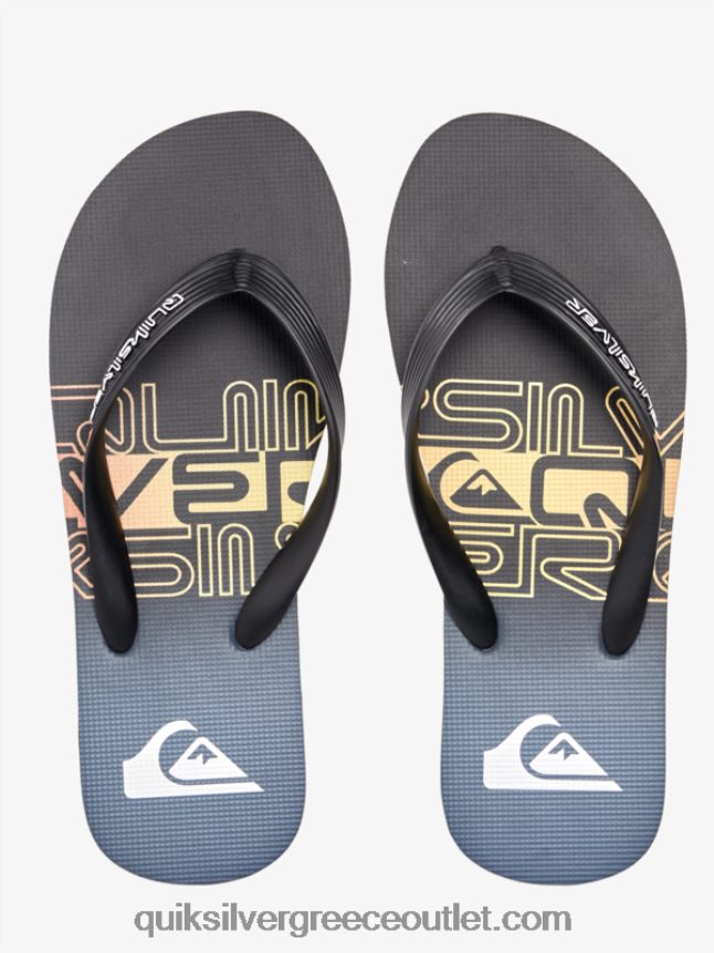 σαγιονάρες molokai wordblock Quiksilver άνδρες 66LP841136 μαύρο/πορτοκαλί
