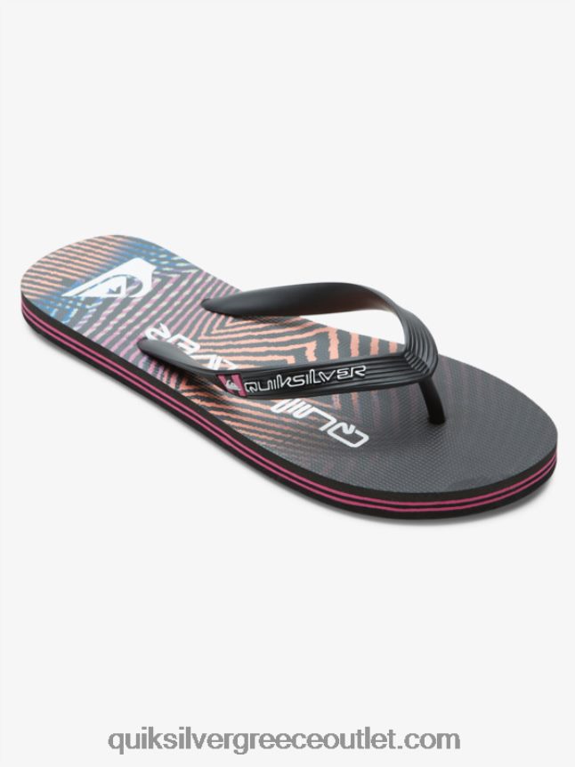 σαγιονάρες molokai wordblock Quiksilver άνδρες 66LP841137 μαύρο ροζ