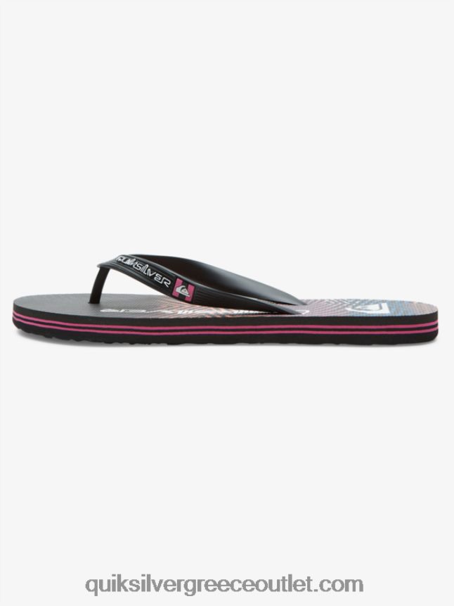 σαγιονάρες molokai wordblock Quiksilver άνδρες 66LP841137 μαύρο ροζ