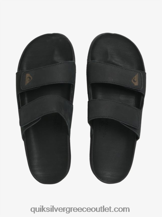 Δερμάτινα πέδιλα rivi διπλής προσαρμογής Quiksilver άνδρες 66LP841286 μαύρος