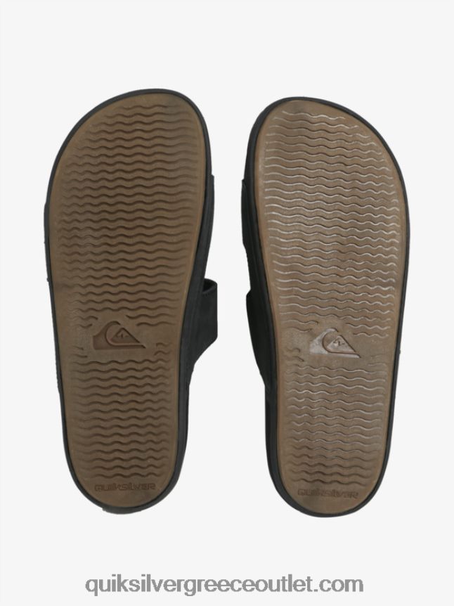 Δερμάτινα πέδιλα rivi διπλής προσαρμογής Quiksilver άνδρες 66LP841286 μαύρος