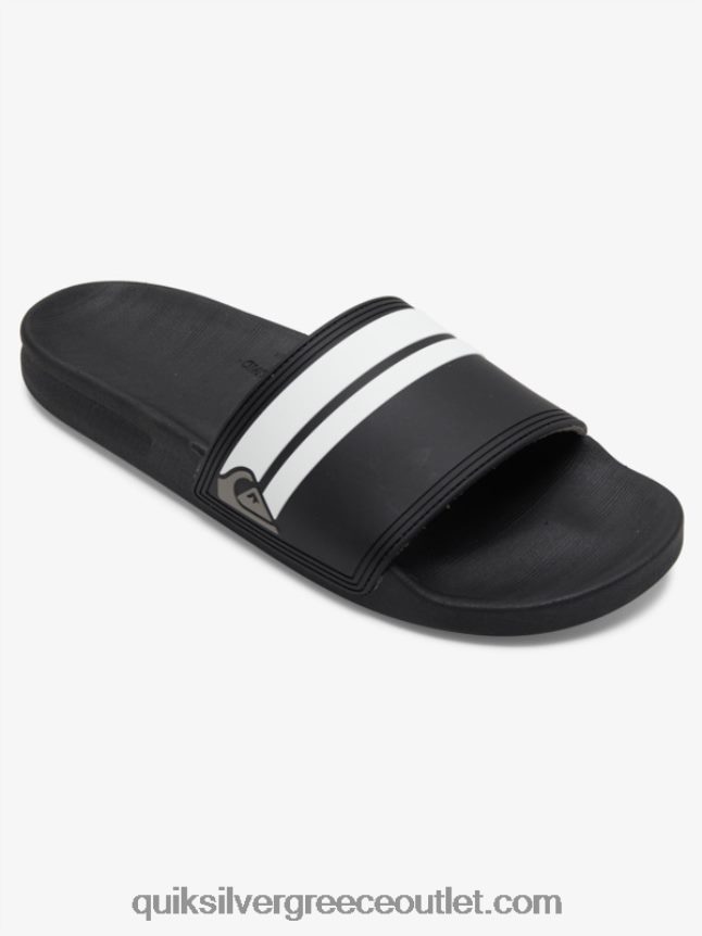 slide πέδιλα rivi slide Quiksilver άνδρες 66LP84760 μαύρο άσπρο