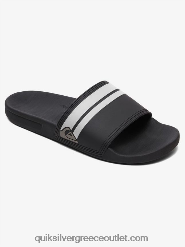 slide πέδιλα rivi slide Quiksilver άνδρες 66LP84760 μαύρο άσπρο