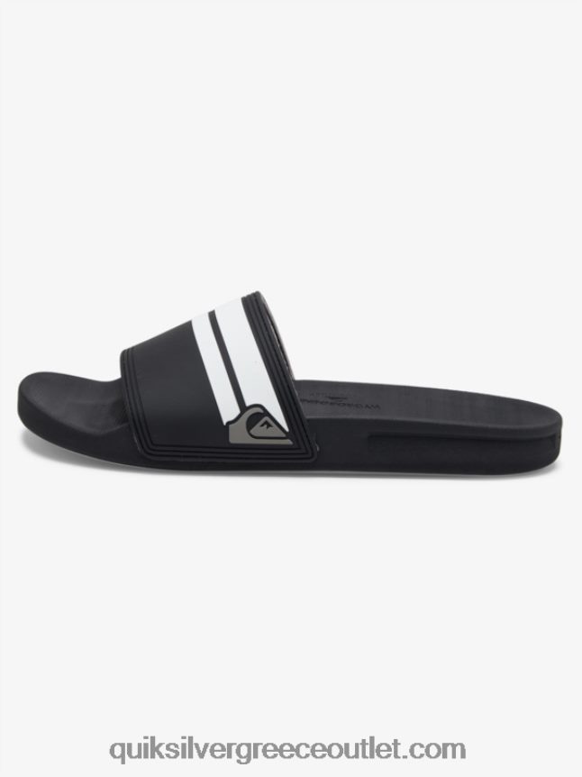 slide πέδιλα rivi slide Quiksilver άνδρες 66LP84760 μαύρο άσπρο