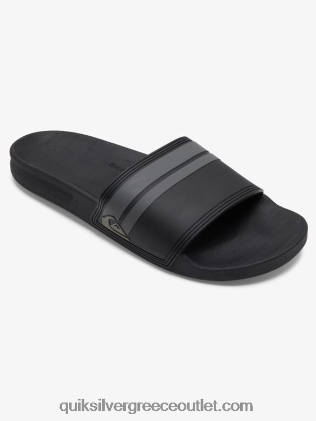 slide πέδιλα rivi slide Quiksilver άνδρες 66LP84763 μαύρο/γκρι