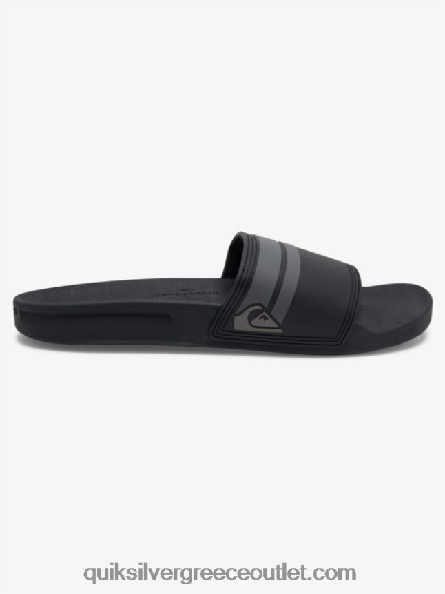 slide πέδιλα rivi slide Quiksilver άνδρες 66LP84763 μαύρο/γκρι