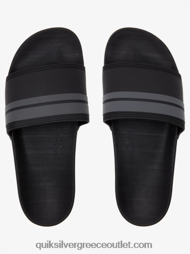 slide πέδιλα rivi slide Quiksilver άνδρες 66LP84763 μαύρο/γκρι