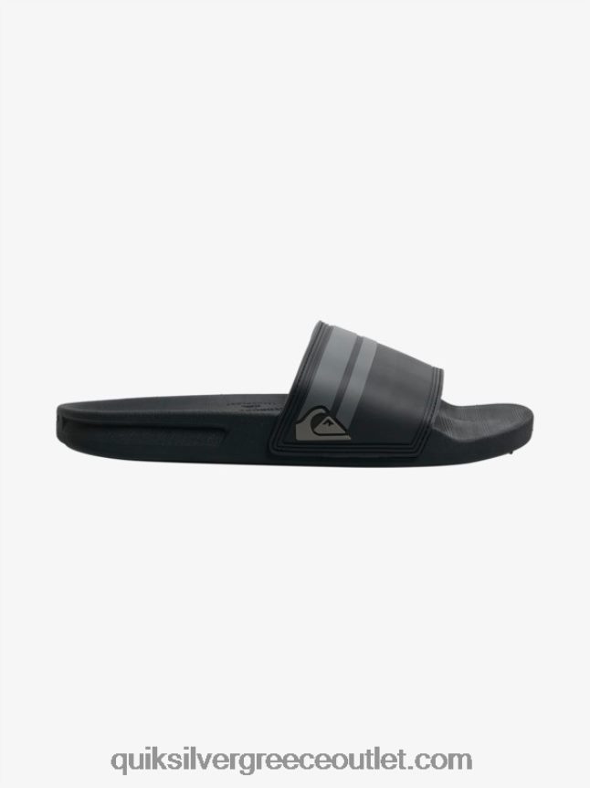 slide πέδιλα rivi slide Quiksilver άνδρες 66LP84763 μαύρο/γκρι