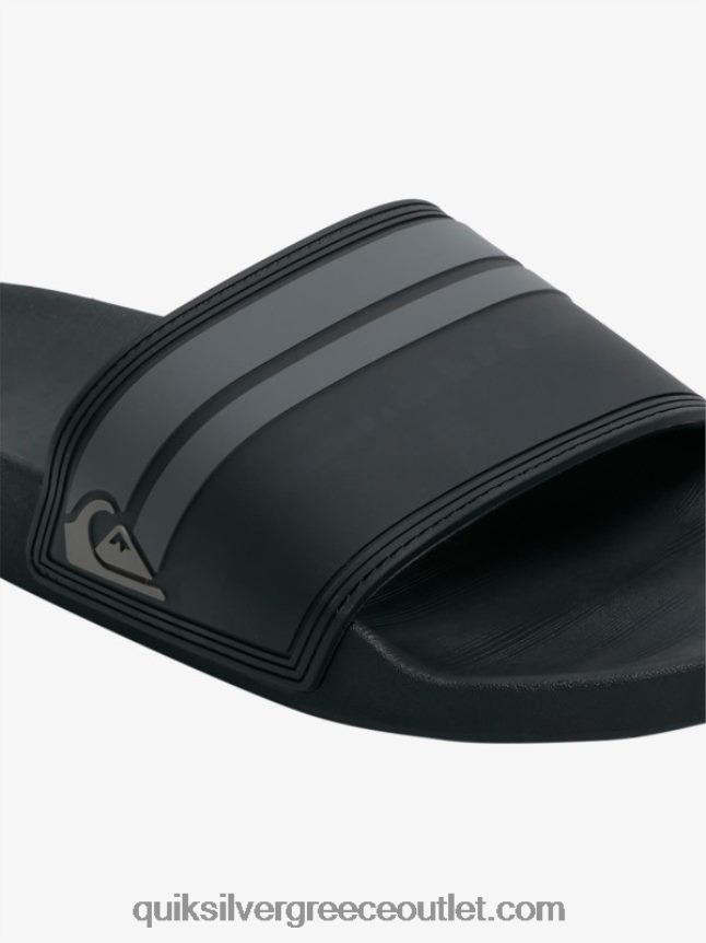 slide πέδιλα rivi slide Quiksilver άνδρες 66LP84763 μαύρο/γκρι
