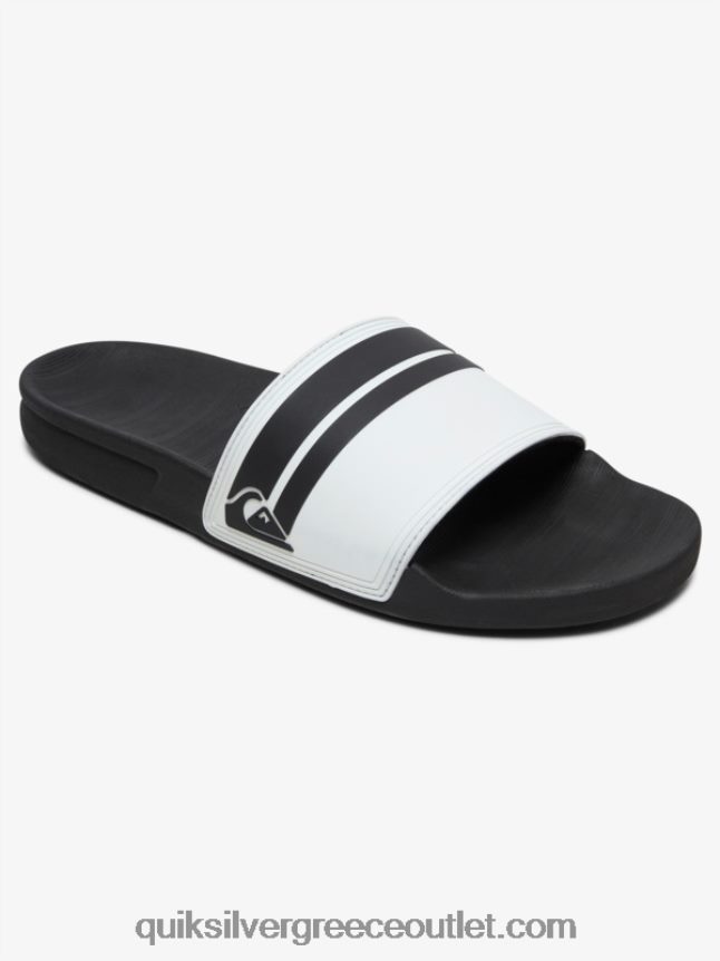 slide πέδιλα rivi slide Quiksilver άνδρες 66LP84765 άσπρο μαύρο
