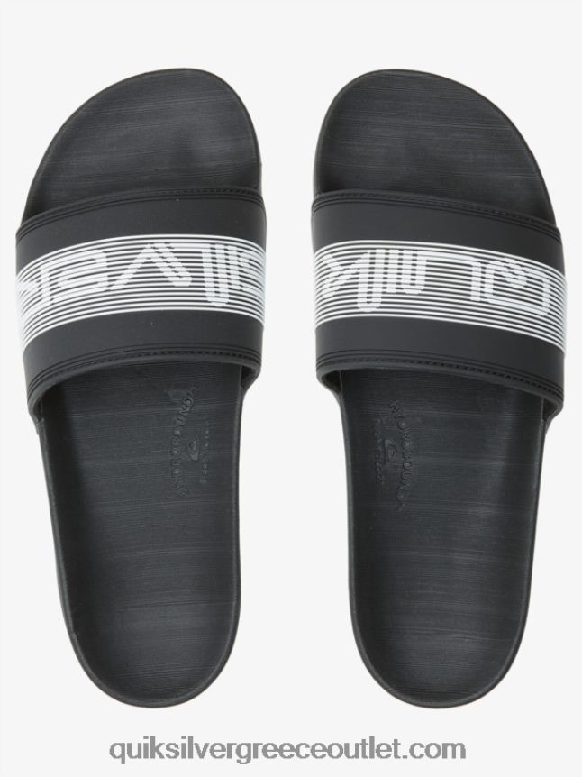 Σανδάλια συρόμενου τύπου slide wordmark rivi Quiksilver άνδρες 66LP84683 μαύρος