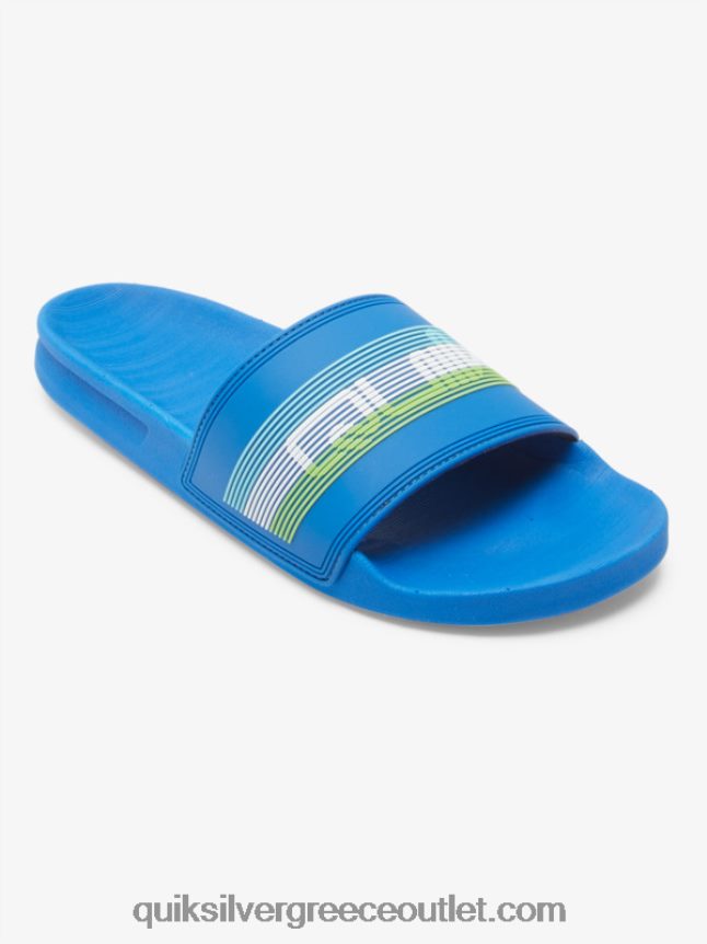 Σανδάλια συρόμενου τύπου slide wordmark rivi Quiksilver άνδρες 66LP84685 μπλε 4