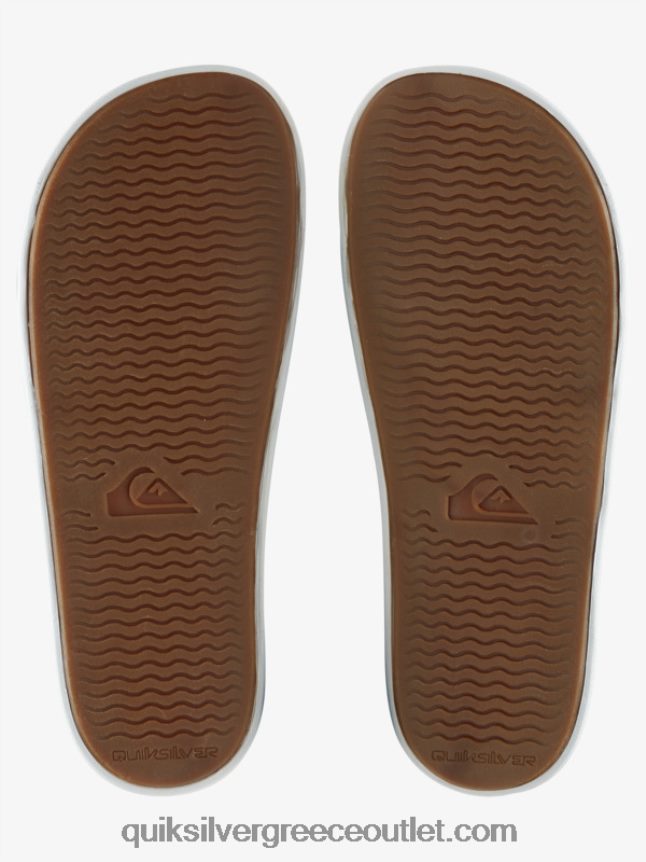 Σανδάλια συρόμενου τύπου slide wordmark rivi Quiksilver άνδρες 66LP84686 λευκό/μπλε