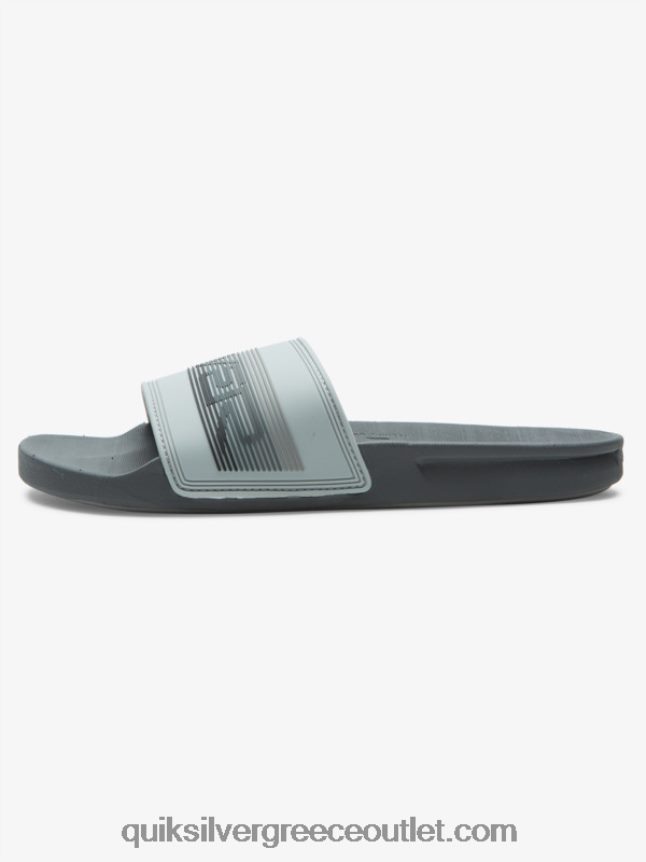 Σανδάλια συρόμενου τύπου slide wordmark rivi Quiksilver άνδρες 66LP84687 γκρι 1