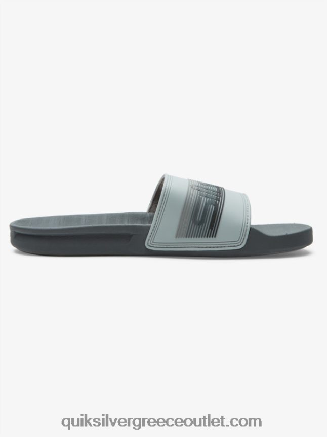 Σανδάλια συρόμενου τύπου slide wordmark rivi Quiksilver άνδρες 66LP84687 γκρι 1