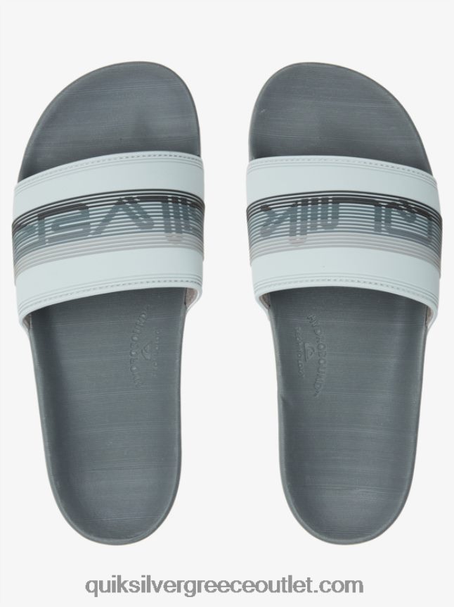 Σανδάλια συρόμενου τύπου slide wordmark rivi Quiksilver άνδρες 66LP84687 γκρι 1