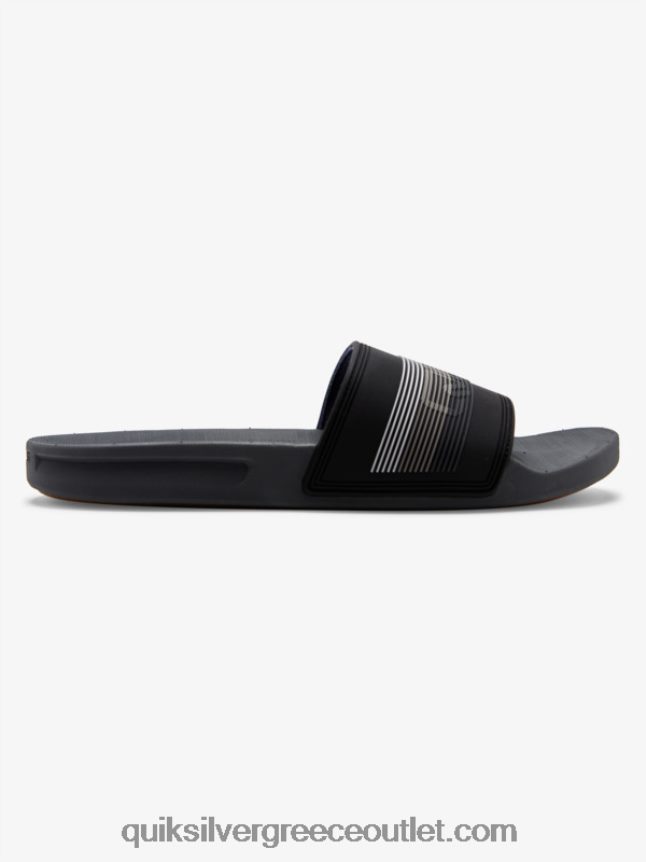 Σανδάλια συρόμενου τύπου slide wordmark rivi Quiksilver άνδρες 66LP84690 μαύρο/γκρι