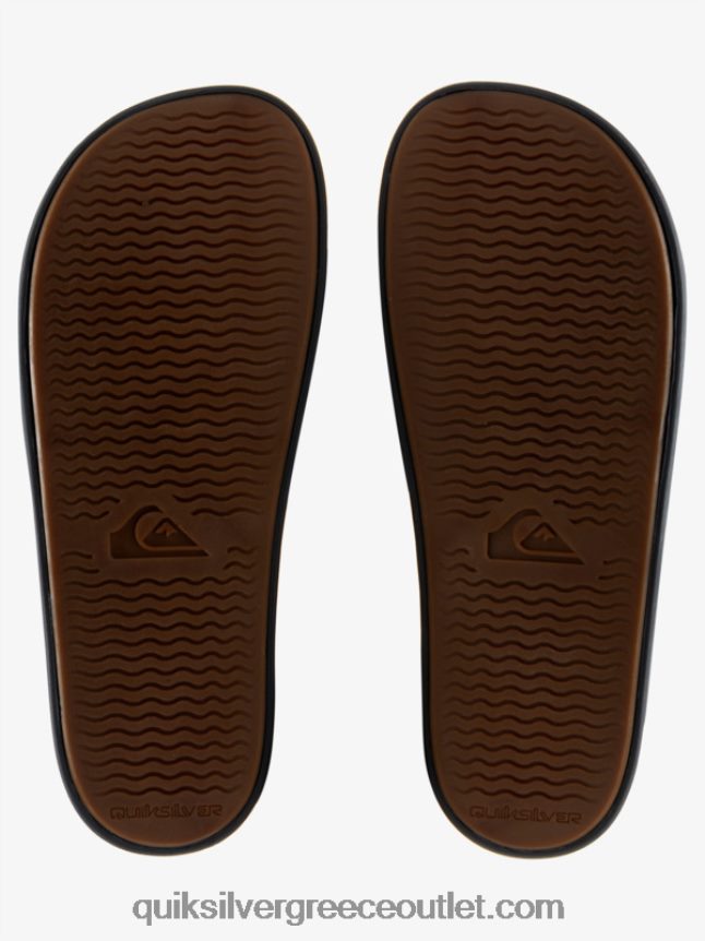 Σανδάλια συρόμενου τύπου slide wordmark rivi Quiksilver άνδρες 66LP84690 μαύρο/γκρι
