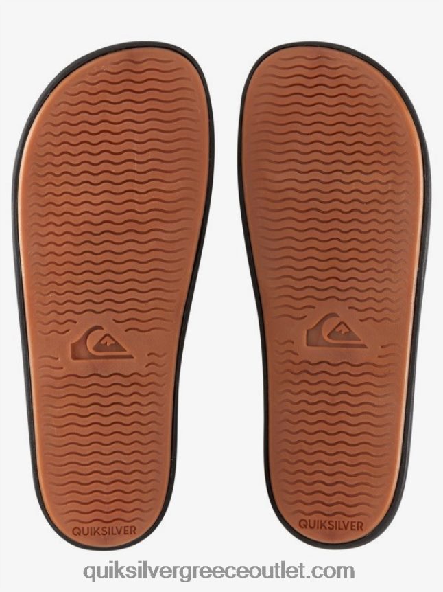 Σανδάλια συρόμενου τύπου slide wordmark rivi Quiksilver άνδρες 66LP84693 μαύρο/πορτοκαλί/μπλε